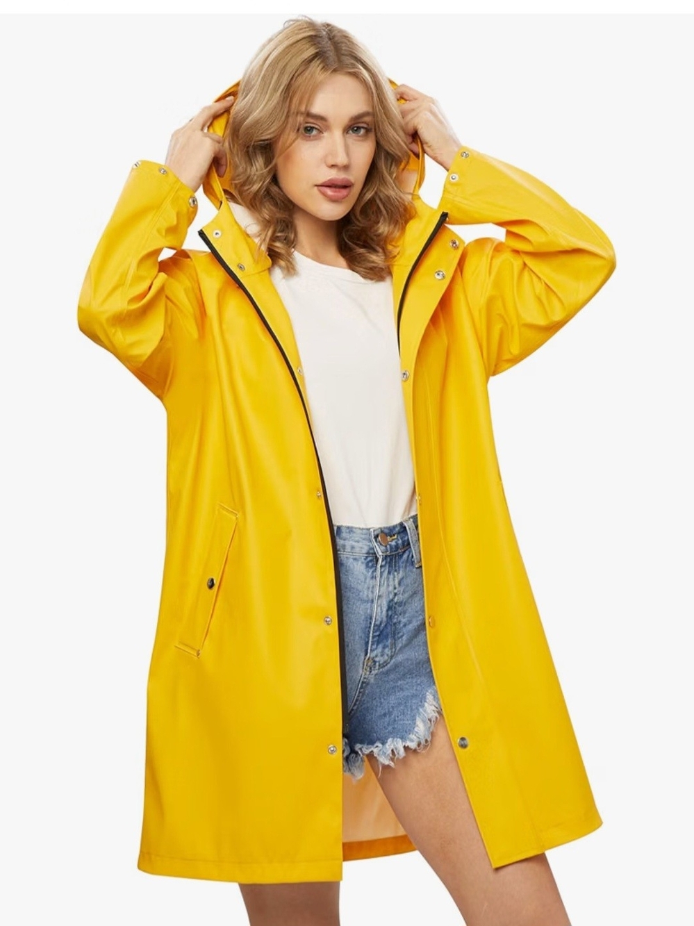 Coraline Cosplay Womans Yellow Rain Jackets & Erioctry Black Chauffeur Hat